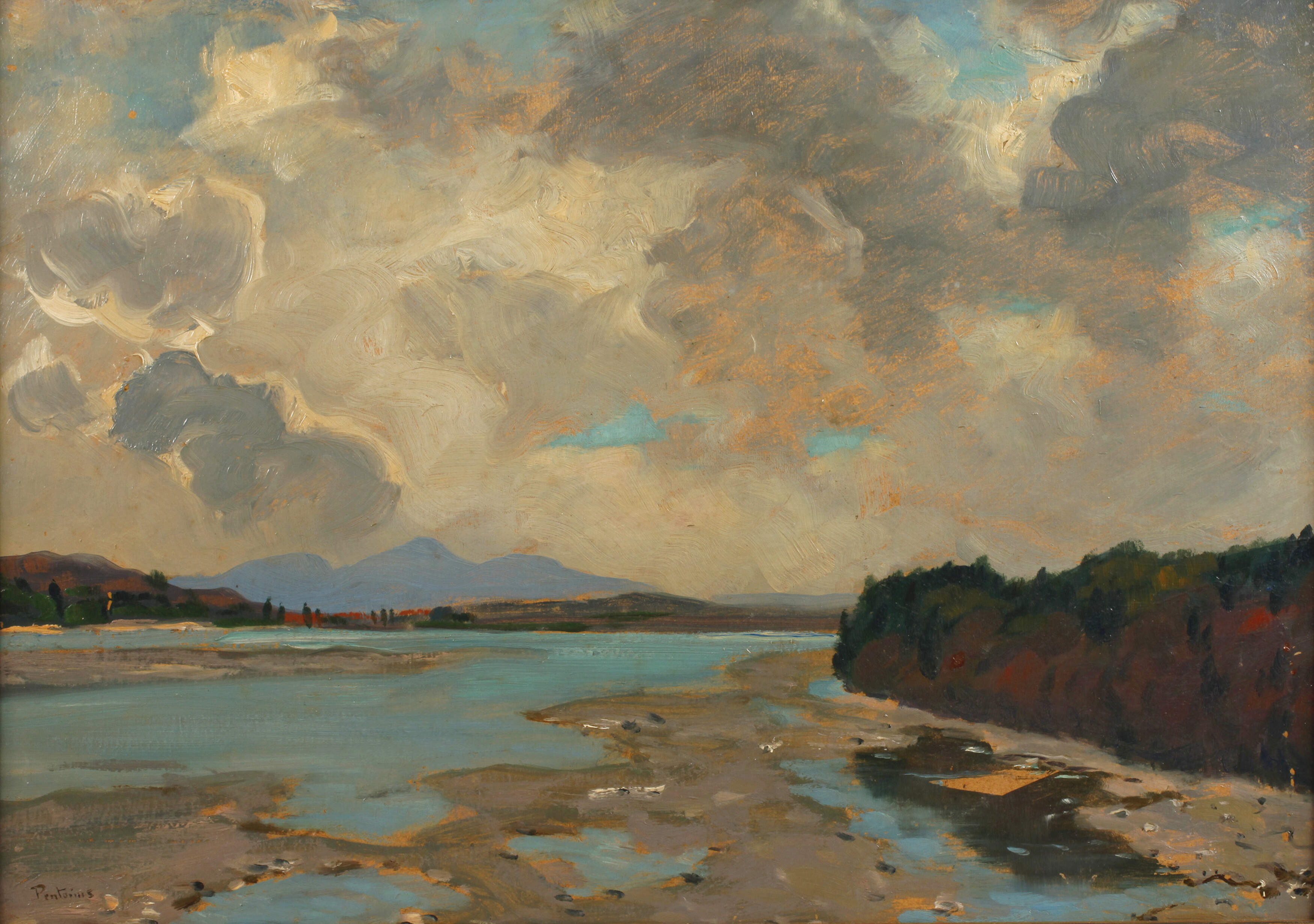 Seelandschaft unter dramatischen Himmel