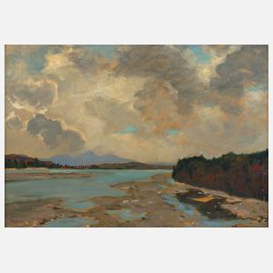 Seelandschaft unter dramatischen Himmel