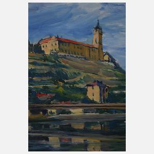 Ansicht der Stadt Mělník an der Elbe