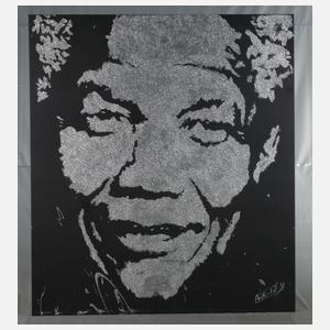 Erik Black Painting, Nelson Mandela
