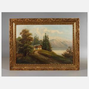 Goldstuckleiste mit Landschaftsgemälde