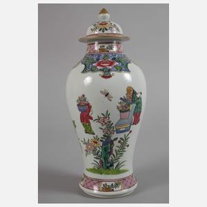 Deckelvase Famille rose