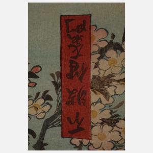 Dreiteiliger Farbholzschnitt Utagawa Kunisada (Toyokuni III.)