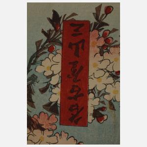 Dreiteiliger Farbholzschnitt Utagawa Kunisada (Toyokuni III.)