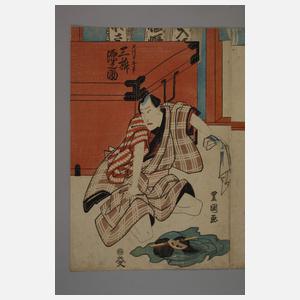 Zweiteiliger Farbholzschnitte Utagawa Kunisada (Toyokuni III.)