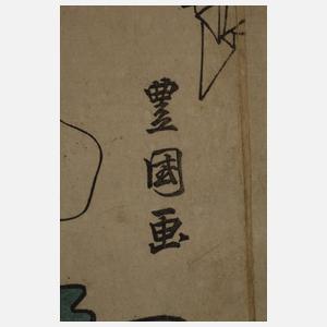 Zweiteiliger Farbholzschnitte Utagawa Kunisada (Toyokuni III.)