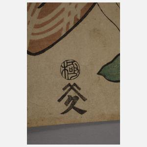 Zweiteiliger Farbholzschnitte Utagawa Kunisada (Toyokuni III.)