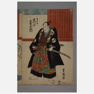 Zweiteiliger Farbholzschnitte Utagawa Kunisada (Toyokuni III.)