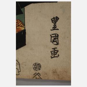 Zweiteiliger Farbholzschnitte Utagawa Kunisada (Toyokuni III.)