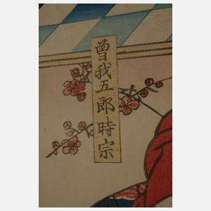 Zwei Farbholzschnitte Utagawa Kunisada (Toyokuni III.)