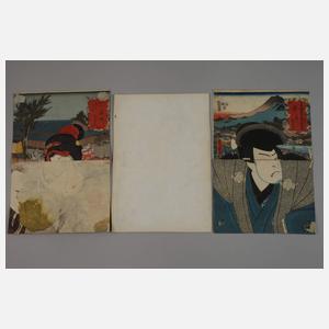 Drei Farbholzschnitte Utagawa Kunisada (Toyokuni III.)