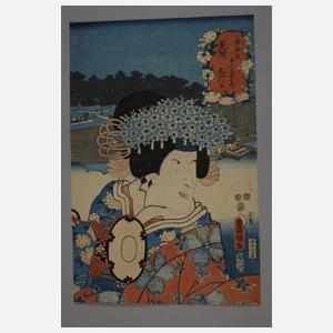 Zwei Farbholzschnitte Utagawa Kunisada (Toyokuni III.)