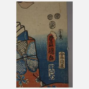 Zwei Farbholzschnitte Utagawa Kunisada (Toyokuni III.)