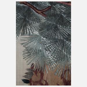 Vier Seidenstickereien