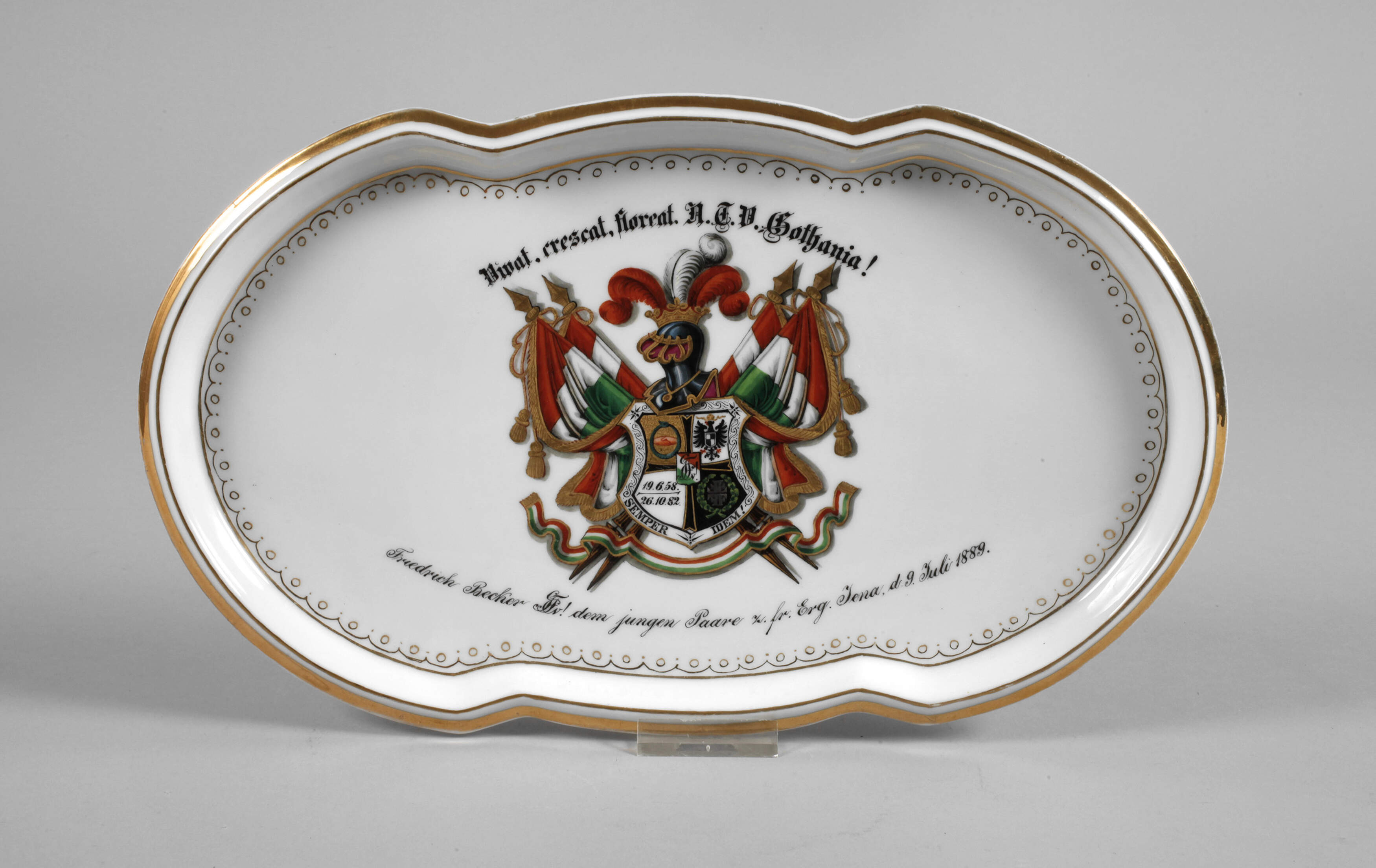 Studentika Porzellanplatte ATV Gothania Jena