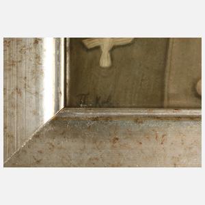 Thüringer Porzellanbildplatte Soldatenportrait