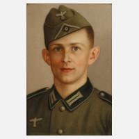 Thüringer Porzellanbildplatte Soldatenportrait111