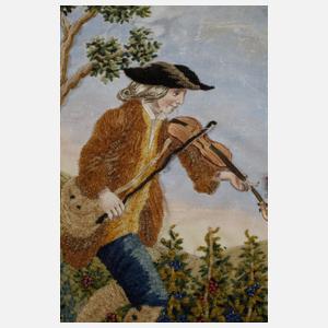 Feine Seidenstickerei