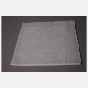 Zwei quadratische Tischtücher geometrischer Dekor