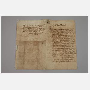 Urkunde Johann Nicolaus von Gersdorff zu Pulsnitz