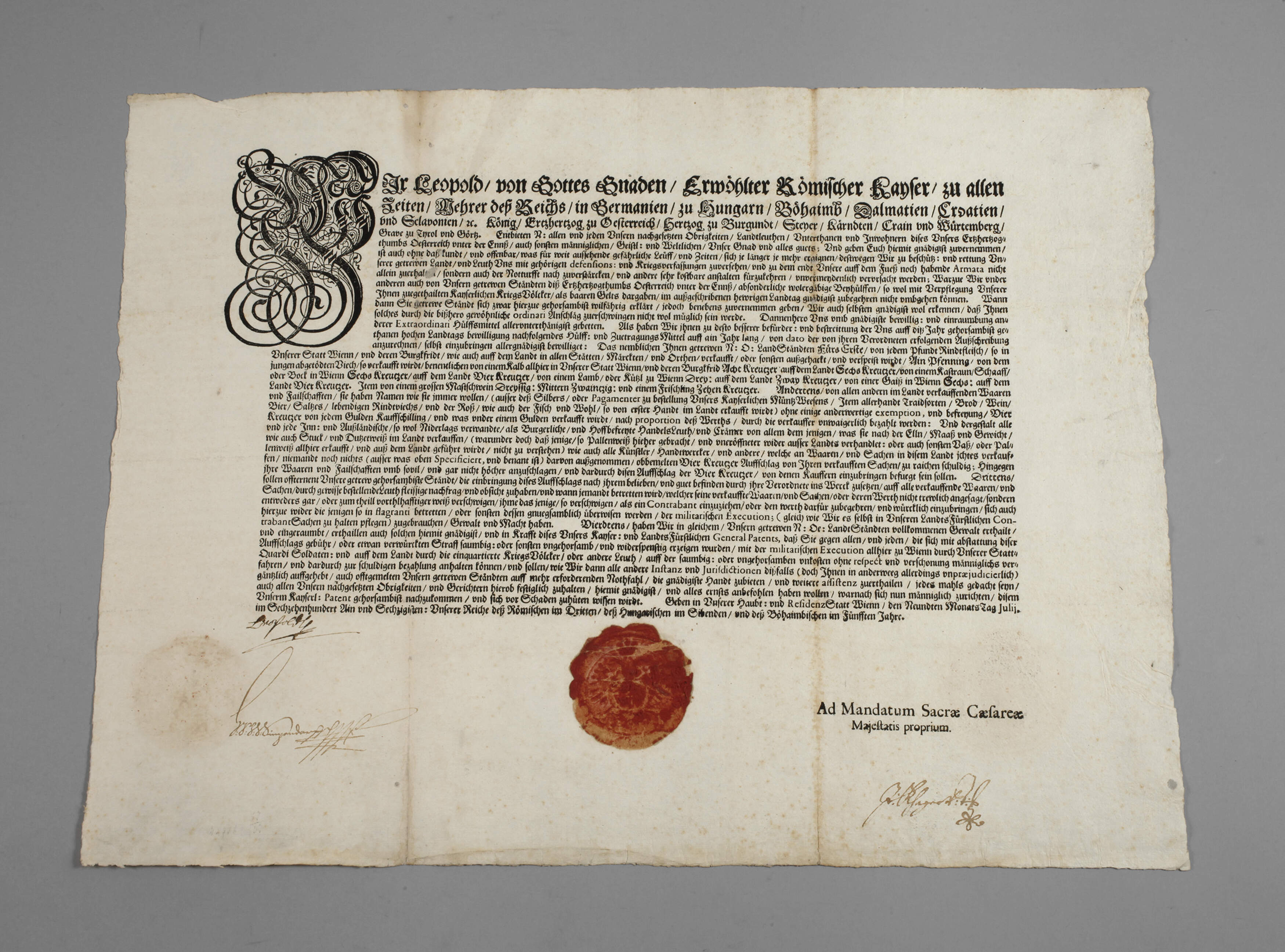 Urkunde Kaiser Leopold I.