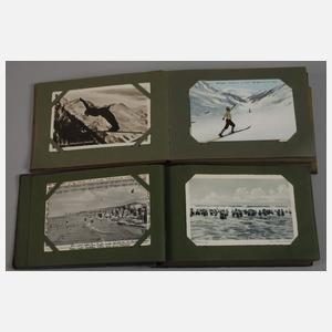Zwei Postkartenalben Sport und Freizeit