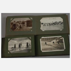 Zwei Postkartenalben Sport und Freizeit