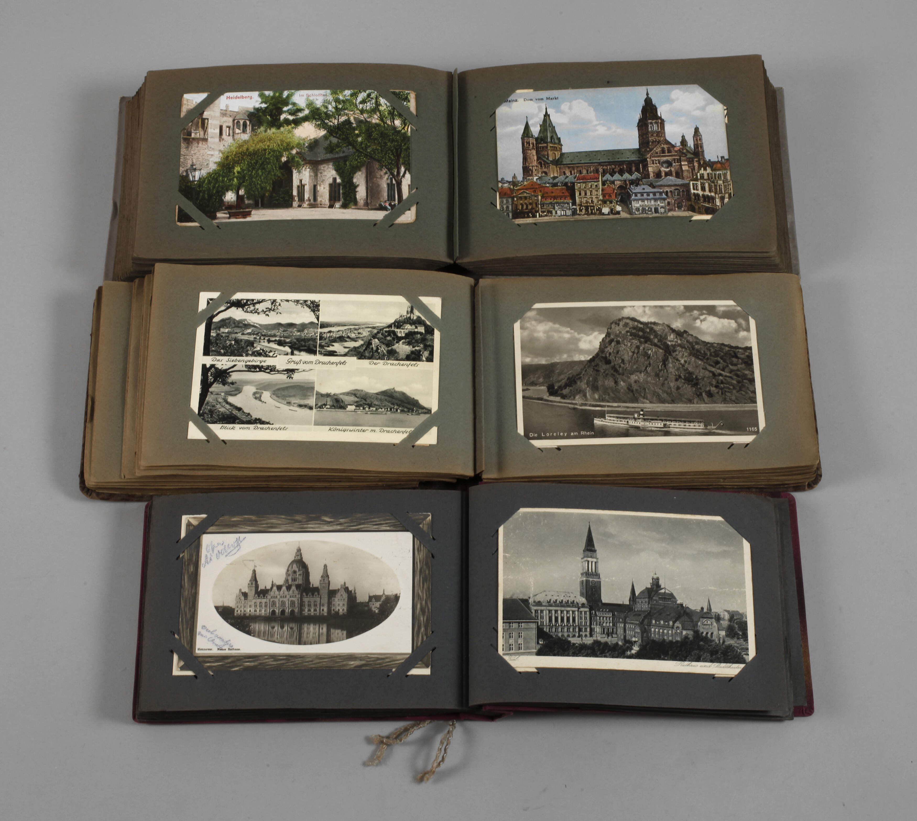 Drei Ansichtskartenalben Westdeutschland