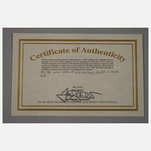 Edmund Hillary,  Foto mit Autograph