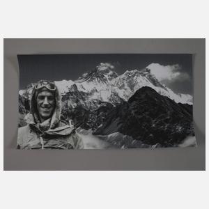Edmund Hillary,  Foto mit Autograph