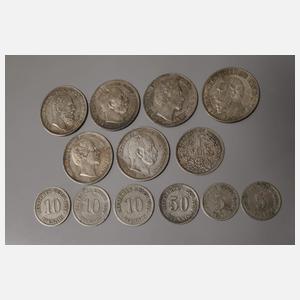 Konvolut Silbermünzen Kaiserreich