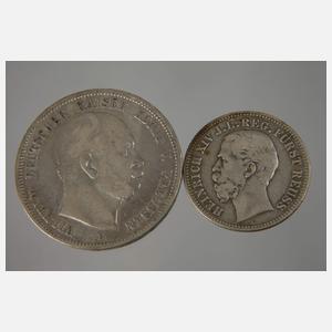 Zwei Silbermünzen Kaiserreich
