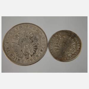 Zwei Silbermünzen Kaiserreich