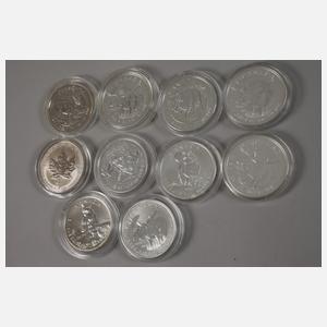 Zwanzig Silbermünzen Kanada