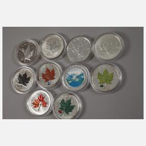 Zwanzig Silbermünzen Kanada