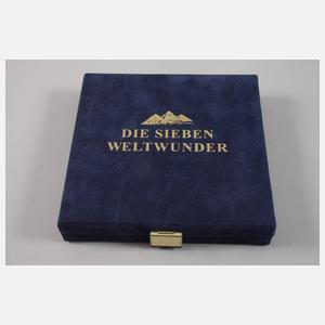 Satz Goldmünzen "Die sieben Weltwunder"