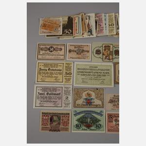 Konvolut Not-, Kriegs- und Gutscheingeld