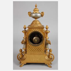 Kaminuhr mit Porzellaneinlagen