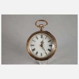 Damentaschenuhr Emaille/Gold