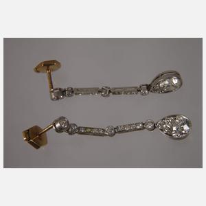 Paar prächtige Diamantohrhänger