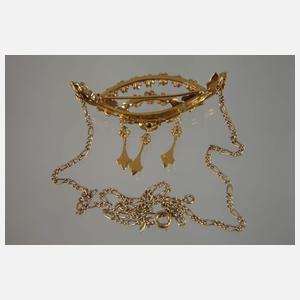 Collier mit Brillanten und Emaille