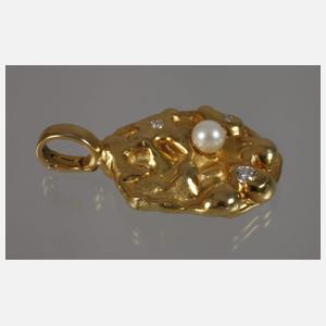 Nuggetanhänger mit Brillanten