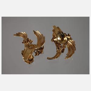 Paar Ohrclips mit Diamanten