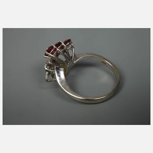 Damenring mit Rubinen und Diamanten