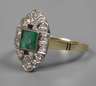 Art déco-Ring mit Smaragd und Diamanten