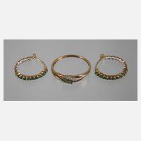 Ring und Creolen mit Smaragd111