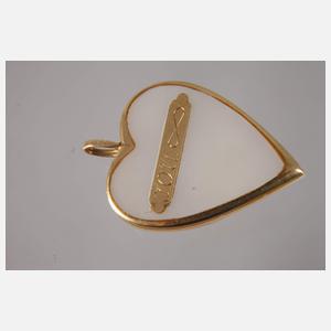 Goldanhänger mit Perlmuttherz