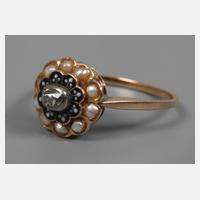 Damenring mit Diamant und Perlen111