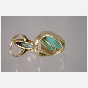 Zwei Damenringe mit Türkisen