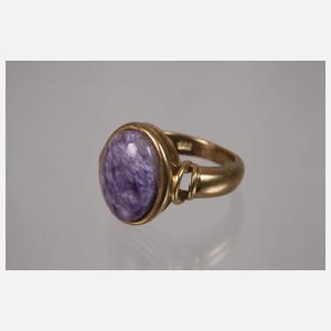 Ring und Anhänger mit Charoit
